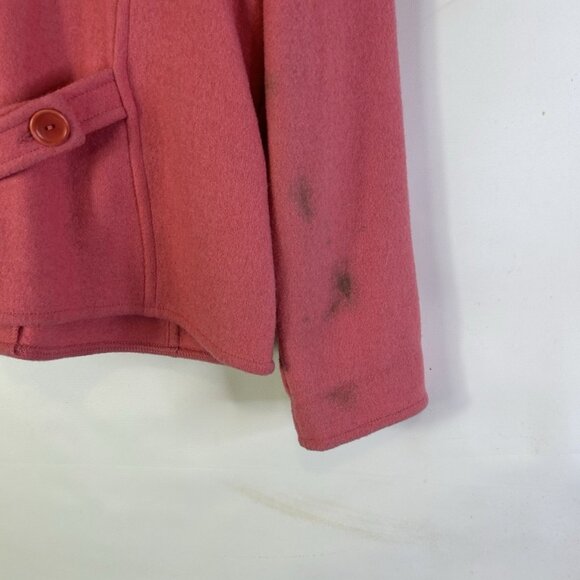 Vintage 90s Alpaca Cardigan Sweater Coat Pink Distressed - Picture 10 of 10